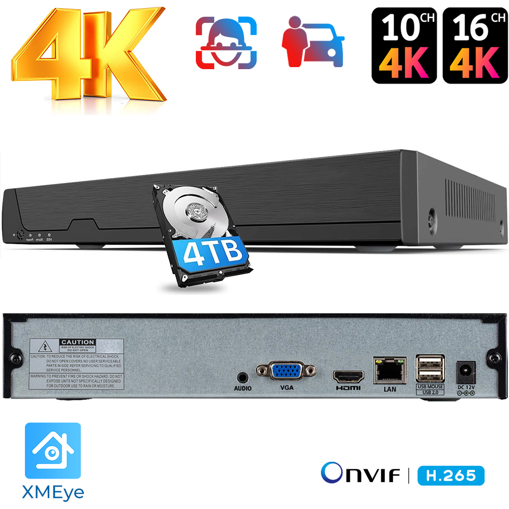 Nvr 16 Channel 4K H265 - Сетевой видеорегистратор 4K 16CH NVR H.265