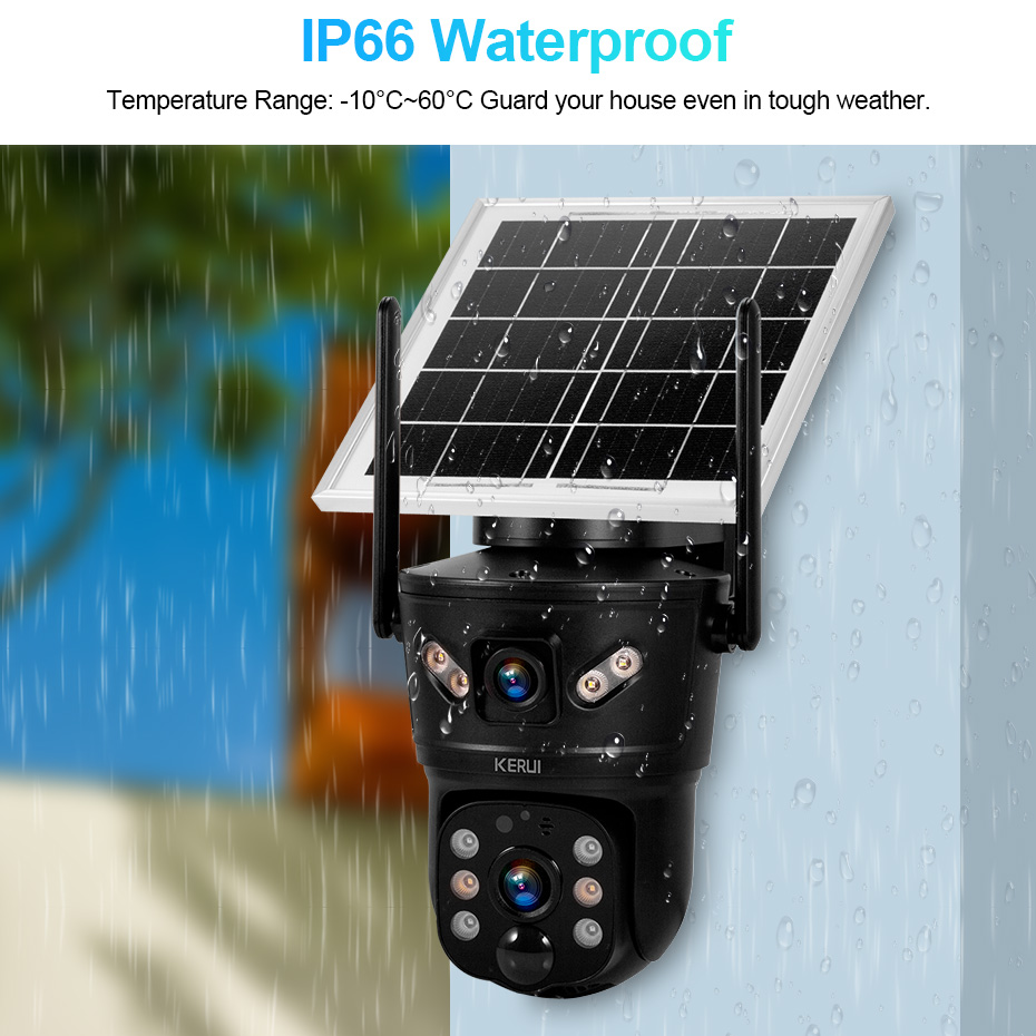 Security Camera System Solar 4G - KERUI 6MP WIFI 4G Солнечная камера
