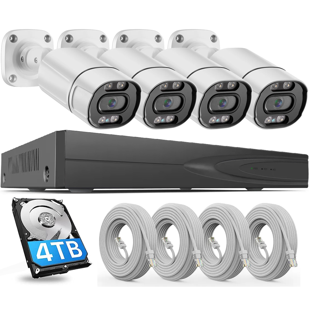 Nvr Kit 4 Camera 5Mp Poe - Системы камер наблюдения 4K, наружные 4-канальные/8-канальные