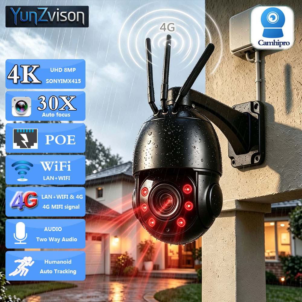 Ptz Camera 30X Zoom Poe - 3G 4G SIM-карта 4K 8МП 30-кратный