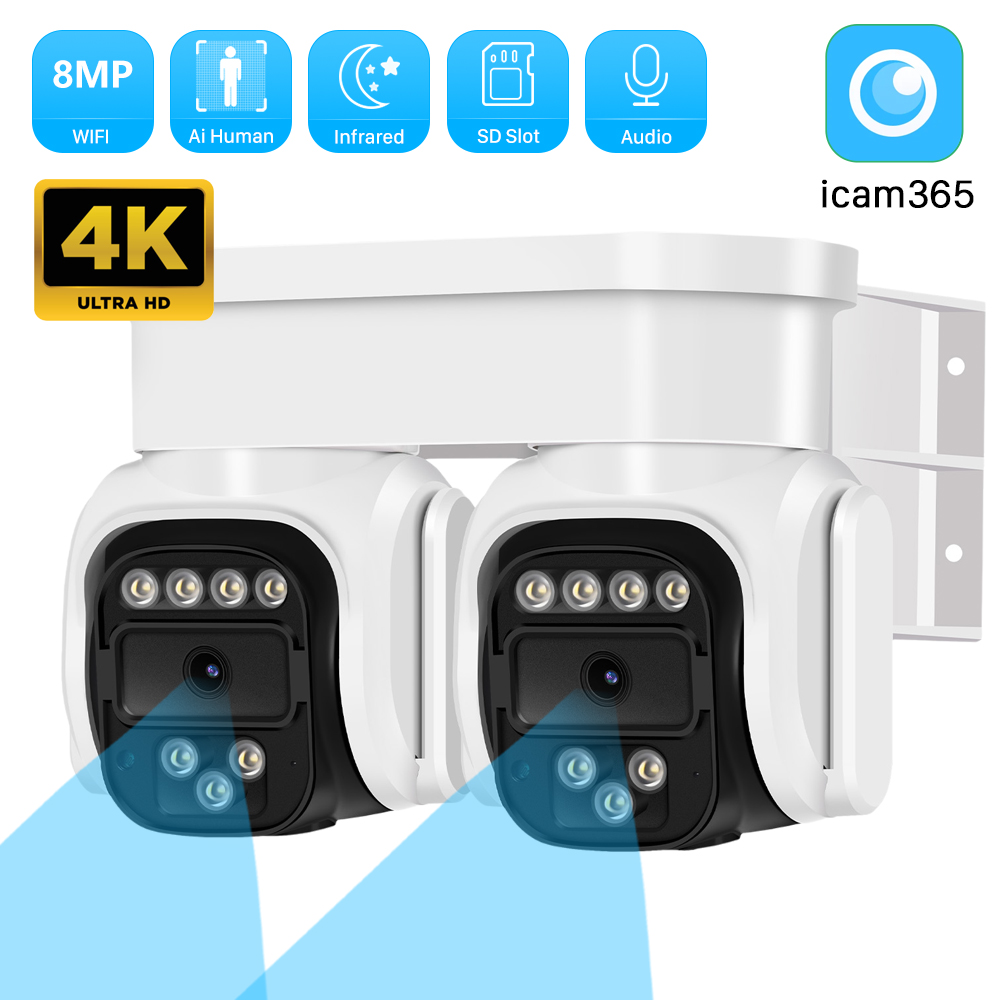 Ip Camera 4K 8Mp Outdoor Ptz - Уличная камера видеонаблюдения ICam365 с двумя