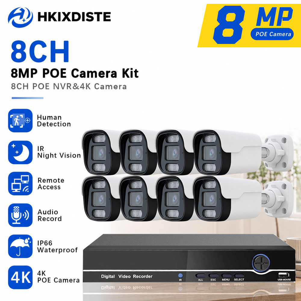 Nvr Kit 4 Camera 5Mp Poe - 10-канальная система видеонаблюдения 4K POE NVR