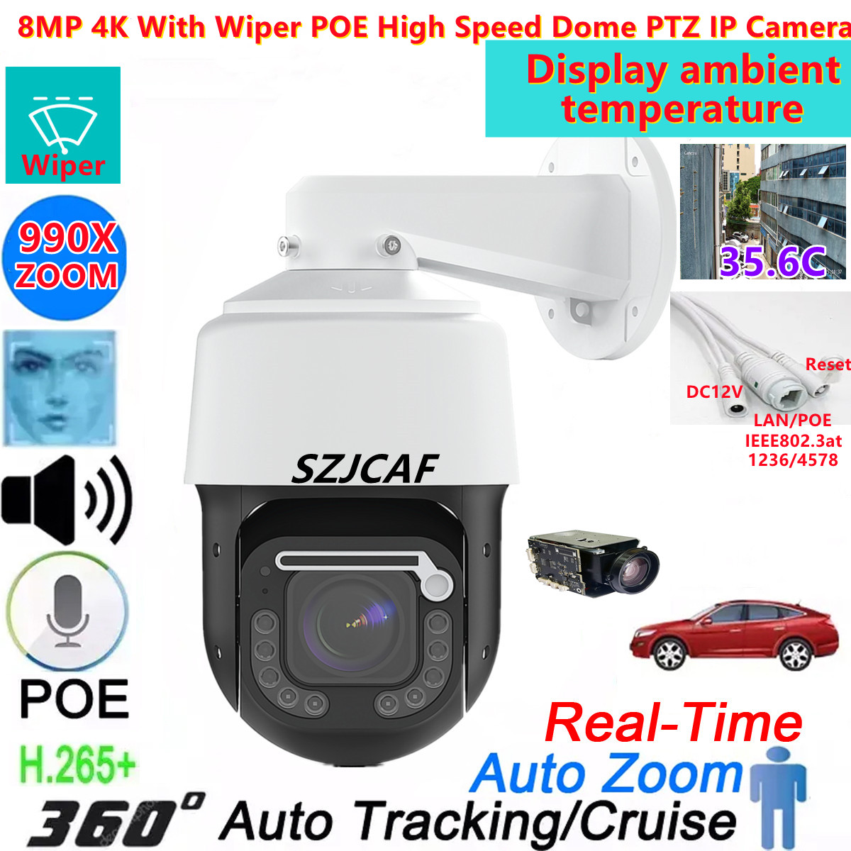 Hikvision Ip Camera 8Mp Dome - 4K POE Высокоскоростная купольная PTZ-камера Wiper