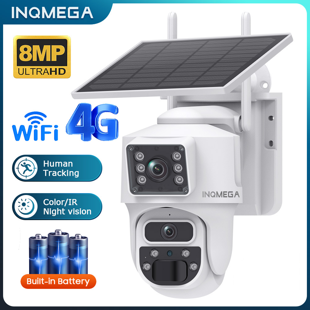 Security Camera System Solar 4G - INQMEGA 8MP 4K Солнечная беспроводная IP-камера