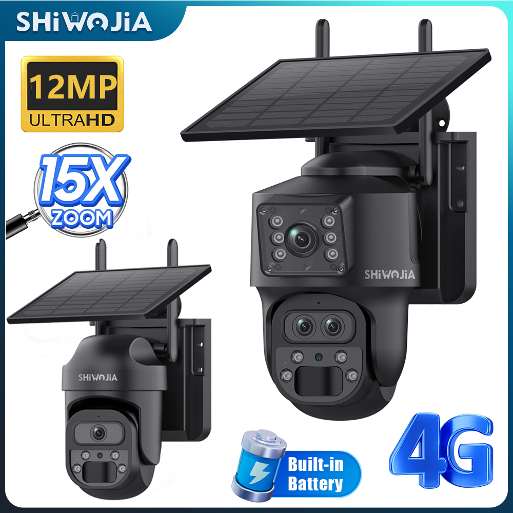 Security Camera System Solar 4G - Солнечная камера SHIWOJIA с 15 зумом,