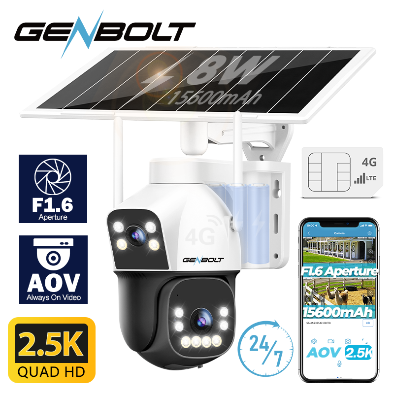 Security Camera System Solar 4G - GENBOLT 4G AOV – уличная беспроводная