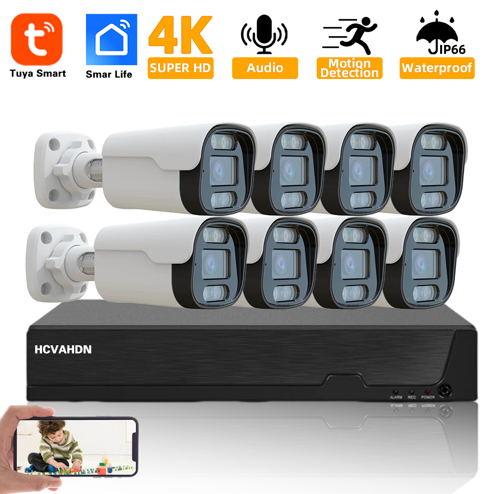 Poe Security Camera 8Mp 4K - Комплект Безопасности TUYA 4K 8 Мп,