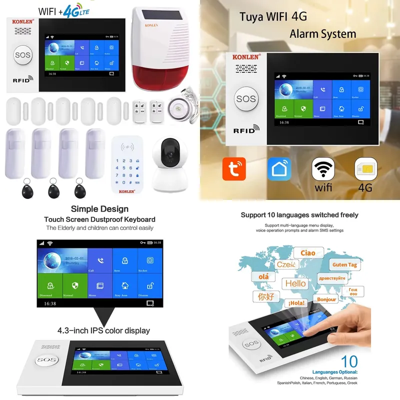 Security Camera System Solar 4G - Умная система сигнализации Tuya для дома,
