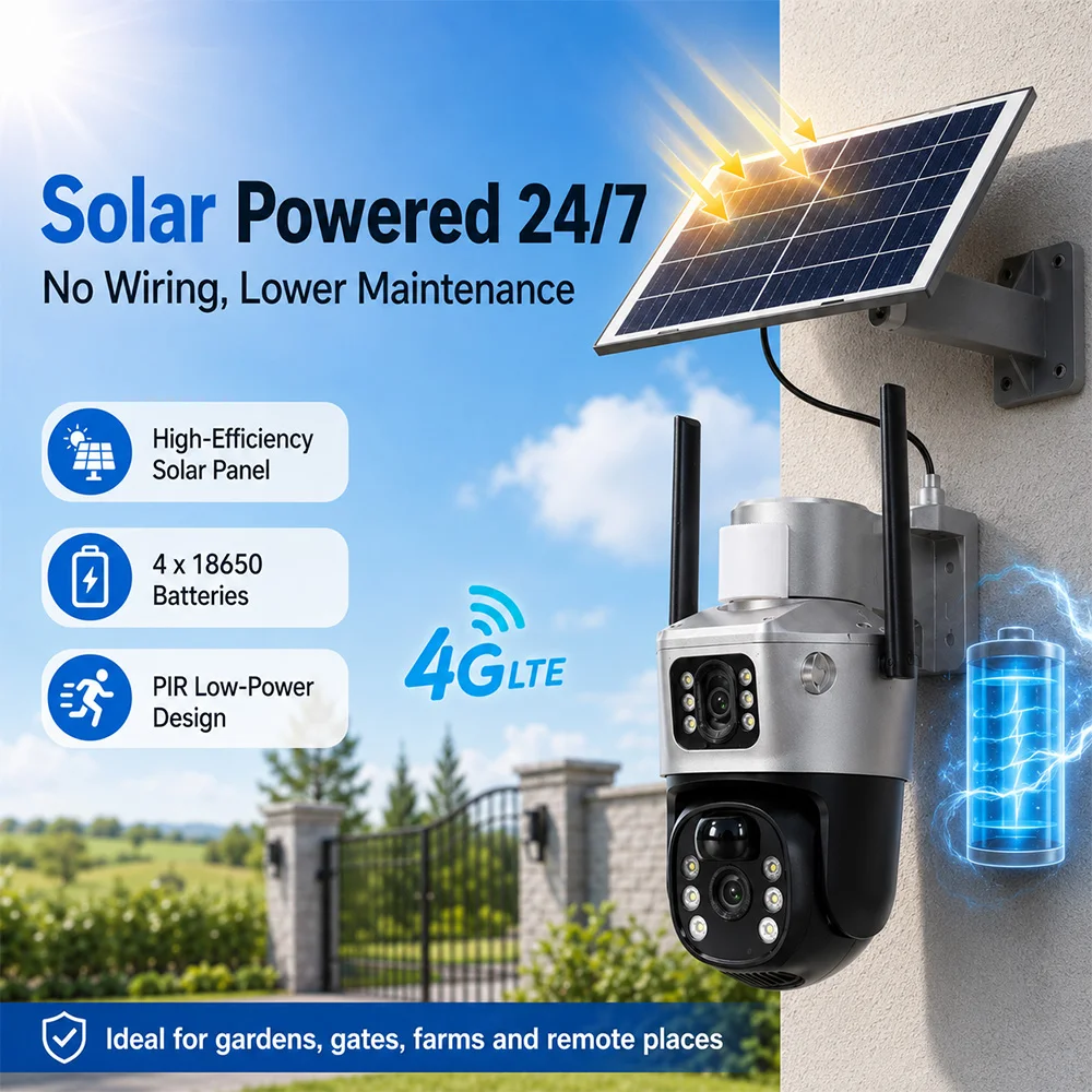 4G солнечная камера видеонаблю – обзор и цена Security Camera System Solar 4G