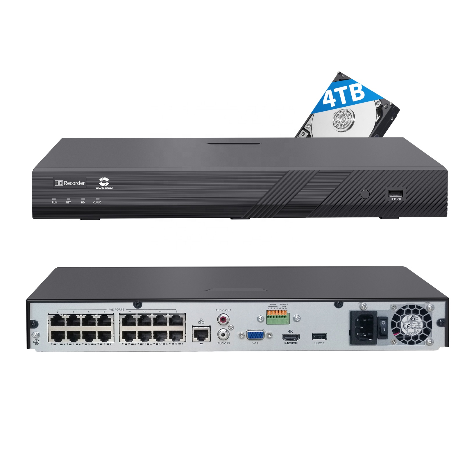 GWSECU 16CH 4TB 4K H.265 PoE N – обзор и цена Nvr 16 Channel 4K H265